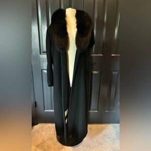 Vintage Neiman Marcus Black Coat with Fur Collar